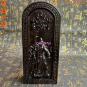 大麥精品道令牌 浮雕黑檀木關聖帝君令牌 道用品 棗木令牌武財神關公像