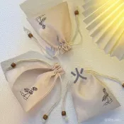 ✨可開發票🎇香包袋空袋子香囊空包棉麻小佈袋古風荷花抽繩束口裝粉收納荷包袋