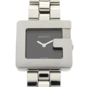 【DOKODEMO】二手 Gucci 3600L 不鏽鋼黑/銀色石英錶，1749