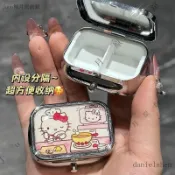 台灣出貨#HelloKitty可愛金屬便攜收納盒隨身小藥盒耳飾耳夾收納首飾盒小巧