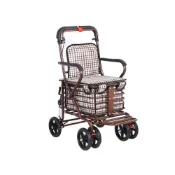 (店+)免運 買菜推車 折疊便攜車 便攜老年代步車可坐可推四輪買菜座椅折疊助步老人手推購物手推車