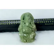 [Disk水晶][避邪護身]老坑糯種黃楊綠翡~關聖帝君(關公)雕墜GN-21(高57mm寬35mm厚14mm重48克)