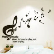 😇音符3d立體牆貼😇壓克力壁貼 兒童房 臥室 床頭音樂 教室佈置 背景牆 裝飾貼畫 壓克力牆貼