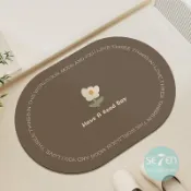 客製地墊+超防滑 奶茶花朵浴室地墊 吸水地墊 矽藻土地墊 門口地墊 腳踏墊 快速乾燥 抑菌防發霉 珪藻土軟地墊 止滑墊