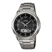【CASIO 卡西歐】日系_太陽能_電波時計雙顯男錶(WVA-M630TDE 黑)