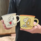 喜挖2店 正版授權史努比馬克杯陶瓷水杯可愛高顏值2025新款學生杯子禮盒裝