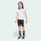 【adidas 愛迪達】運動套裝 短袖 短褲 童裝 中大童 亞規 C SHORT TEE SET 白黑 KC6795