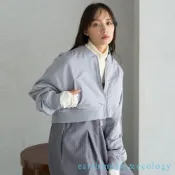 earth music&ecology 2WAY異素材雙面穿設計短版MA-1夾克外套(1M44L0Z0100)