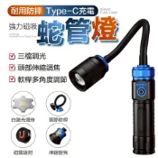 隔日到貨 蛇管工作燈 軟管燈 Type-C充電 手電筒 蛇管燈 磁吸式手電筒 磁鐵手電筒 汽車工作燈 L2彎管燈 燈