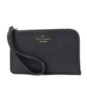 【HOTAI購】【KATE SPADE】 Lucy 荔枝紋L型拉鍊手掛證件/手拿包-黑色