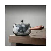 (店+)玻璃逍遙泡茶器側把帶蓋家用旋轉小青柑專用煮茶壺日式功夫茶具