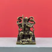 神像 佛像 小擺件 小擺飾 《九天應元雷聲普化天尊》迷你神龕神像藝術擺飾道系文化手工鏨刻 特賣Z