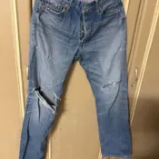 二手/levis501/淺色刷破牛仔褲/w30 L32