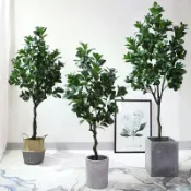 協貿國際日用品生活7館 豆瓣樹仿真植物盆栽豆瓣綠盆景大型客廳落地綠植樹裝飾塑料花