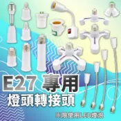 燈頭轉接器｜E12 E14 E17 轉 E27 轉接頭 延長含開關｜不換燈座也能用 LED 燈泡｜全電壓 現貨