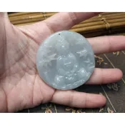 【禾賢行】天然翡翠.緬甸玉.冰糯厚庄-竹林觀音.手工精雕墬子.項鍊.玉珮.ZGP0I386637