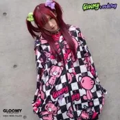 ACDCRAG暴力熊棋盤格黑白外套グル?ミ?GLOOMY第壹彈聯動合作系列[紅圓]復刻版本與z