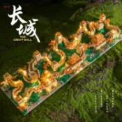 築夢居 免運 模型 拼裝模型 兒童節禮物 萬里長城建筑拼裝積木兼容樂高難度巨大型男孩女生玩具拼圖禮物