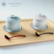【日本 奧川陶器】 美濃燒 細十草 茶碗蒸碗 茶碗蒸杯 蒸蛋杯 蒸蛋碗 小杯子 日本雜貨 日本餐具 餐具 蒸碗