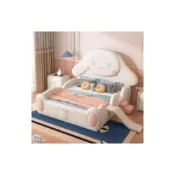 (店+)[含運含稅 可提供組裝服務]兒童床 女孩可愛跟腳狗 卡通公主床 帶滑梯護欄兒童床 玉桂狗兒童床 單人加大床架 標準5尺雙