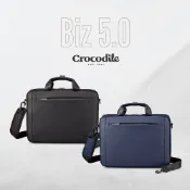Crocodile 鱷魚牌 橫式公事包 手提/斜背電腦包 可放13吋筆電/行李拉桿-Biz 5.0系列-0104-11002-黑藍二色