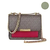 MK MICHAEL KORS JADE金色壓印LOGO牛皮扣式鏈袋斜背包(迷你/二色)