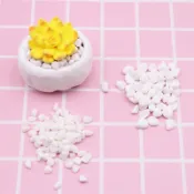 ♥超輕粘土樹脂粘土手工多肉DIY 面包花多肉花盆輔料白色小石頭裝飾