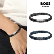 【BOSS】Ares系列 編織皮革雙鍊手鍊(2色可選)