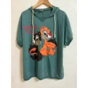 星級小舖 Disney 藏青色  可愛奇奇蒂蒂連帽短袖上衣 帽T
