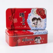 【迷妮手作】🍎台灣現貨供應🍎Q版新人喜餅鐵盒   喜糖鐵盒    禮物盒    禮品盒   包裝用品 包裝盒