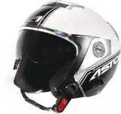 瀧澤部品 法國 ASTONE RS系列 T37 白黑 半罩 安全帽 通勤 透氣 彩繪 內藏鏡片 時尚潮流 機車 重機 