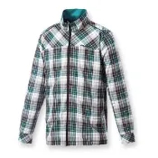 【Fit 維特】男-吸排抗UV格紋防曬外套-藍綠 HS1301-E0(抗UV/吸濕排汗/防曬外套/連帽外套)