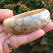 18.5圍滿花  58mm 天然珊瑚玉 菊花玉手鐲手環