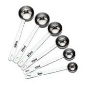 OUKEAI 304不鏽鋼量勺5ml~30ml廚房烘焙調料勺咖啡豆奶粉量匙
