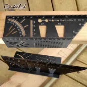 【台灣熱銷】鋁合金木工角尺多功能劃線45度90度靠尺三維止型定規燕尾榫畫線器7-7