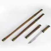 [龍泉劍莊]匠心刀劍套裝一體唐橫刀花紋鋼兵器長刀短刀寶劍批發 未開刃