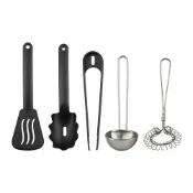 【IKEA 宜家家居】DUKTIG 廚房用具玩具 5件組, 彩色
