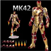 中動漫威復仇者聯盟 鋼鐵人 MK42 鋼鐵人 電影 周邊 鎧甲 超可動 模型 玩具 人偶 公仔 禮品