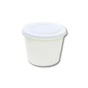 【CLEAN 克林】1000cc環保無塑圓形餐盒+盒蓋 50組(可微波 扁碗 圓便當盒 紙碗 植纖碗 免洗餐具)