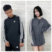 【New START精品服飾-員林】現貨免運 Adidas 愛迪達 經典三線 薄帽T 薄長T 帽T 長袖上衣 長袖