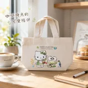 三麗鷗綠色環保小提袋 森林之語｜Hello Kitty 大眼蛙 帆布手提袋 小提袋 外出收納袋 便當袋 隨手袋