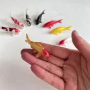 2個 4.5cm 5.5cm迷你仿真錦鯉模型 微縮金魚小魚擺件 手工DIY滴膠魚缸魚池裝飾造景材料