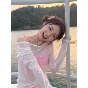 【🎯 在臺出貨 🔥】夏季防曬衣服女辣妹泳衣罩衫寬鬆防紫外線冰絲薄款長袖t恤ins上衣 泳裝罩衫 泳衣罩衫 可下水罩衫