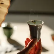 全球選品1館 生活百貨 無落 木槿紫悅心花口聚香杯手繪秋實茶杯功夫茶具品茗杯聞香杯