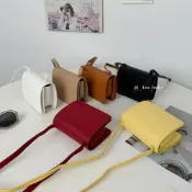(店+)【FEE BABY】氣質百搭皮革單肩小方包 翻蓋迷你小方包 小廢包 皮革單肩包 復古小方包 斜背包 肩背包 黃色 棕色 白色 杏色