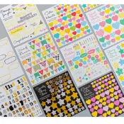 DIY 愛心星星燙金貼紙 手帳貼紙 可愛簡約相簿貼 日記筆記貼紙 數字旗幟生日快樂貼