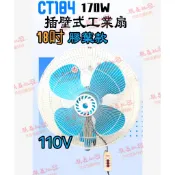 『朕益批發』金讚 18吋 壁扇 工業扇 變速擺頭工業扇 電風扇 強力送風 掛壁不佔空間 太空扇 110V 220V