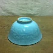 WH8418【四十八號老倉庫】全新 早期 台灣 藍釉 老碗 米糕碗 碗粿碗 飯碗 11.6cm 有瑕 1碗價