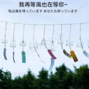 限時折扣✨散料DIY玻璃風鈴透明掛飾 夏日和風鈴 櫻花透明室外戶外庭院掛件  多種色彩 工藝品 吊飾 學生DIY塗鴉手繪