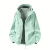 (店+)衝鋒外套男女生休閒騎車保暖防寒運動外套單衝鋒衣連帽外套工裝加大尺碼寬鬆戶外情侶裝防潑水滑雪機能透氣百搭禦寒秋冬天風衣夾克外套男裝保暖外套登山外套衝鋒衣